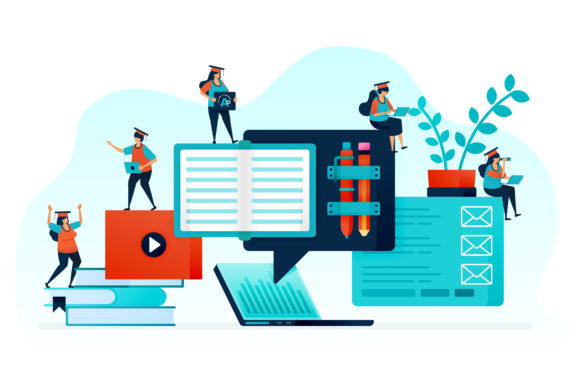 Download Illustration of E-learning for Student - Learn Collection