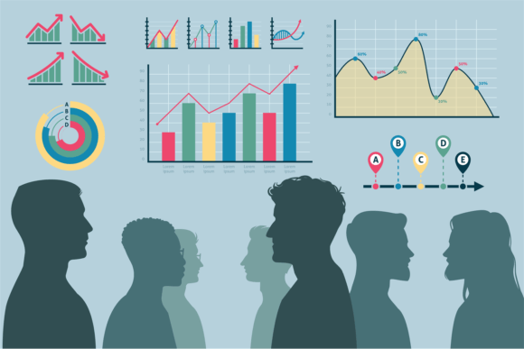 Download Teamwork Process. Male Heads Silhouettes - Teamwork Collection
