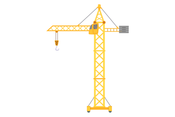 Download Construction Crane Icon. Cartoon Heavy L - Construction Collection