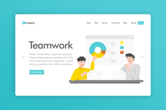 Download Website Illustration - Teamwork - Premium Resources