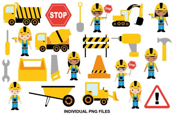 Download Construction Worker Clipart Set - Construction Collection