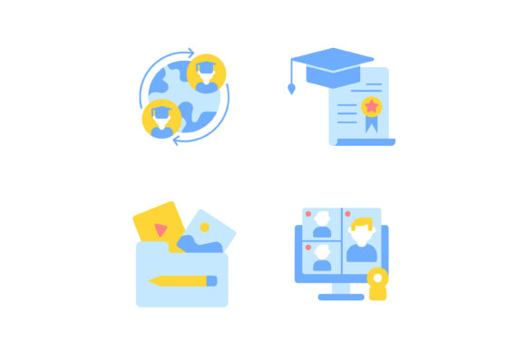 Download Elearning with Online Courses Icon Set - Learn Collection