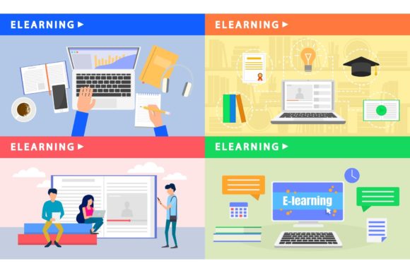 Download Elearning Banner Set, Flat Style - Learn Collection