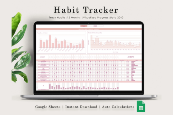 Download Habit Tracker Spreadsheet, Google Sheets - Premium Resources