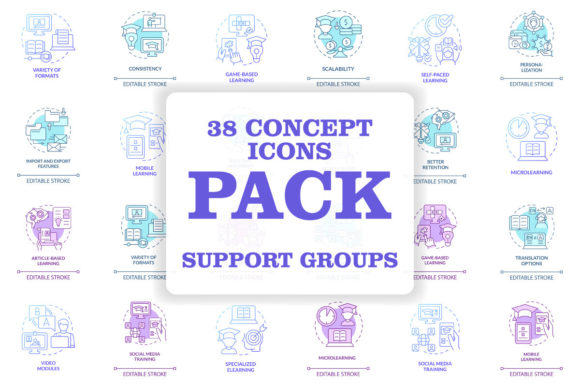 Download Elearning Platform and Techniques Icons - Tech Collection