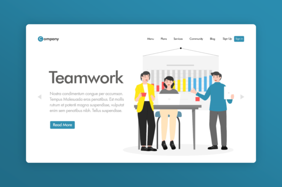 Download Website Illustration - Teamwork - Premium Resources