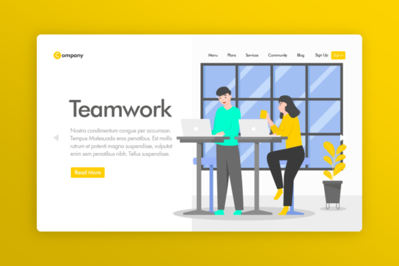 Download Website Illustration - Teamwork - Premium Resources