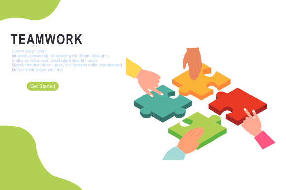 Download Teamwork Concept with Hands and Puzzle - Teamwork Collection
