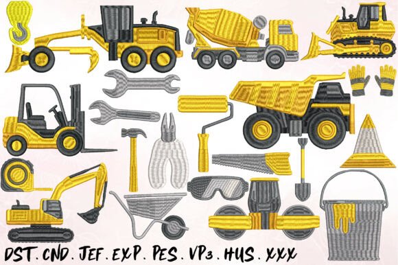 Download Construction Machinery Embroidery Design - Construction Collection