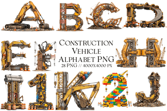 Download Construction Vehicle Alphabet PNG - Construction Collection