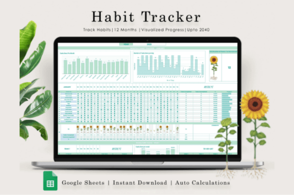 Download Habit Tracker Spreadsheet, Google Sheets - Premium Resources